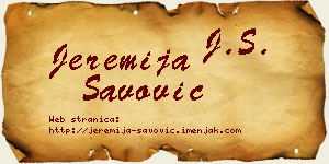 Jeremija Savović vizit kartica